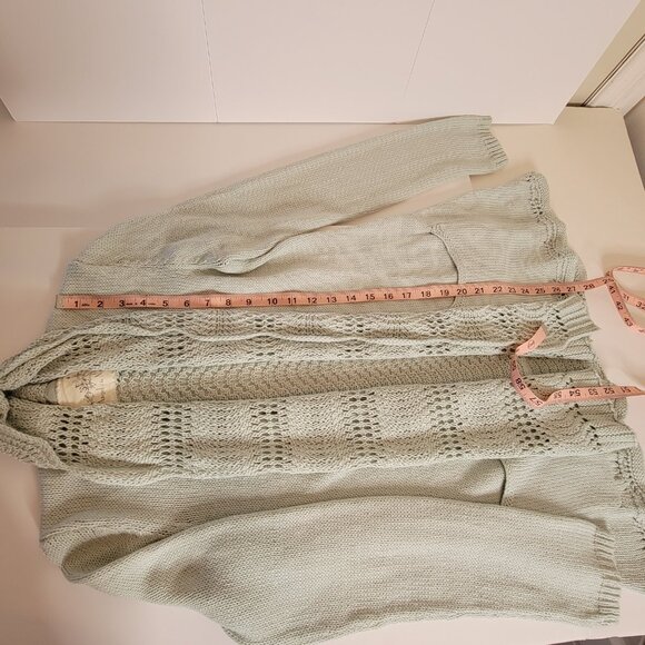 'New' Angle of the North Cotton Knit & Crochet Mint Green Cardigan Size M - Picture 7 of 10